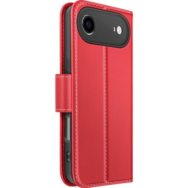 Avizar, Custodia A Portafoglio Per Iphone Air Premium In Pelle Con Funzione Stand, Rosso-image