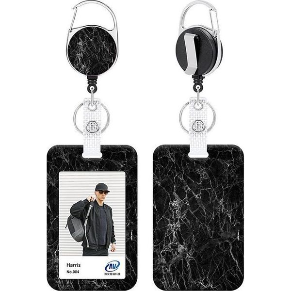 Inf Porta Badge Identificativo Retrattile Con Cordino - Ideale Per Lavoro E Eventi-image