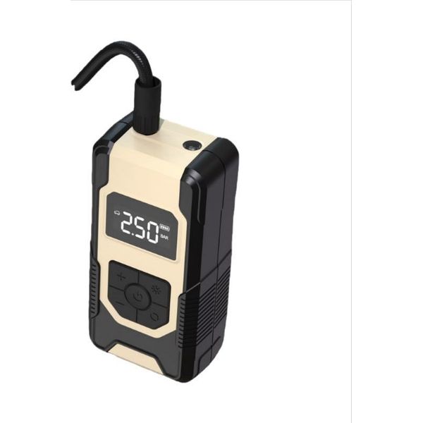 Inf Gonfiatore Portatile Pneumatici - Pompa Aria 12V Con Manometro Digitale Giallo-image