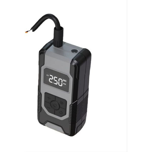 Inf Gonfiatore Portatile Pneumatici - Pompa Aria 12V Con Manometro Digitale Grigio-image