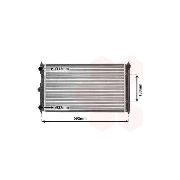 Van Wezel 58002095 Radiatore Radiatore Acqua Radiatore Motore Per Vw Polo Coupé (86C, 80) Polo Hatchback (86C, 80) Polo Classic (86C, 80) Polo Furgone (86CF)-image