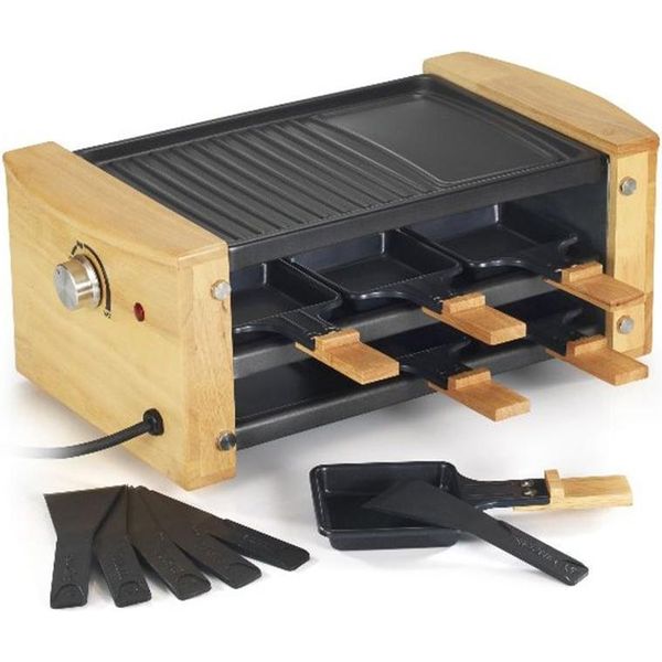 Macchina Per Raclette 6 Persone 900W + Grill Kitchen Chef Kcwood.6Rp-image