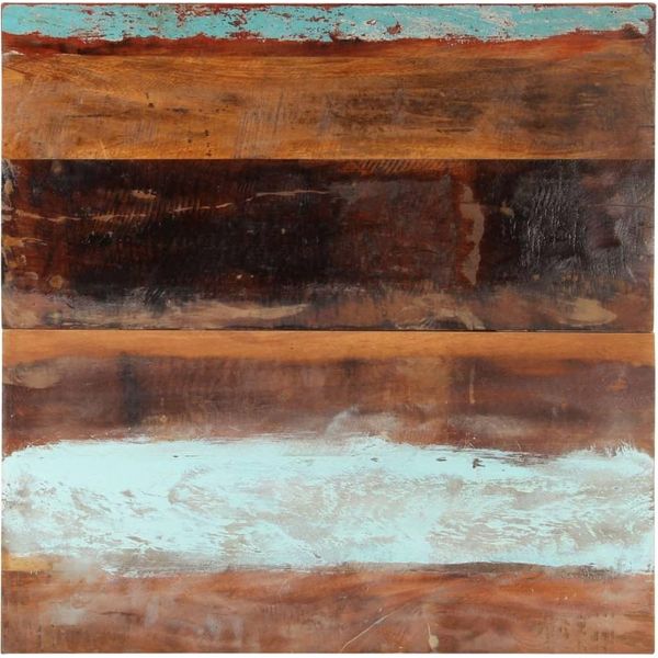 The Living Store Piano Del Tavolo Quadrato 80X80 Cm 25-27 Mm In Legno Massiccio Di Recupero-image