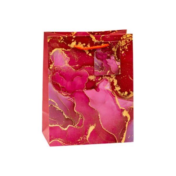 GeschenktüTen Set TSI Marmor, 12-Teilig, 4 Verschiedene Motive, A5, Tragekordel, BeschriftungskäRtchen, B 180 X T 100 X H 230 Mm, Pp-Folie, Rot-image