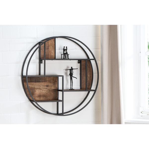 Gilde Regal, Rund, Metall, Braun, Naturfarben, Ve 1, L. 16 Cm, B. 80 Cm, H. 80 Cm 68761-image