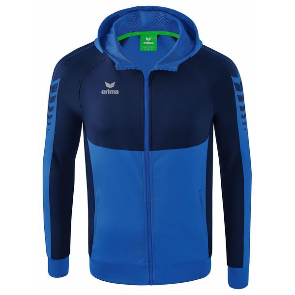 Erima Football Six Wings Giacca Da Allenamento Con Cappuccio Uomo Bambino Blu Nuovo Navy Taglia 164-image