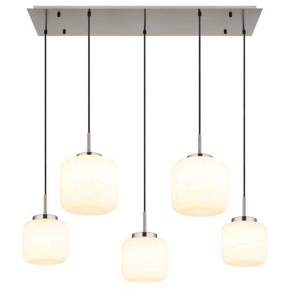 Globo Lighting HäNgeleuchte "Kladora", Weiß (Nickel Matt), H: 130Cm, 1 Stk., Leuchten, HäNgelampe Esszimmer-Leuchte Esstischleuchte Wohnzimmer, HäNgeleuchte-image