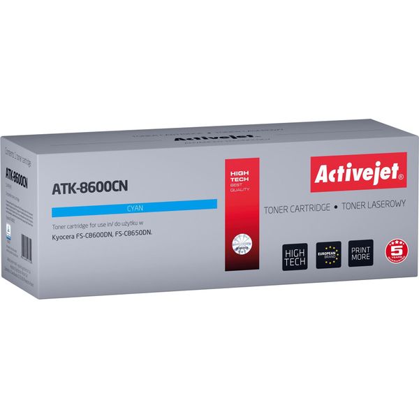 Activejet ATK-8600CN Toner (Replacement For Kyocera TK-8600C; Supreme; 20000 Pages; Cyan)-image