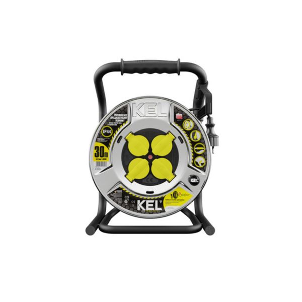 Avvolgicavo 30M Heavy Line 3X2,5Mm Nero Avvolgitore In Metallo 4X Prese 230V-image