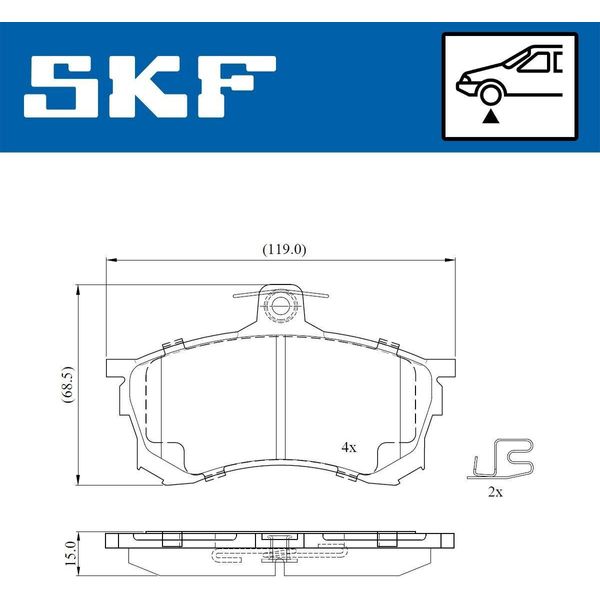 Set Pastiglie Freno Anteriori Skf Per Audi A4 Berlina (8D2, B5) Vkbp 80780 E-image