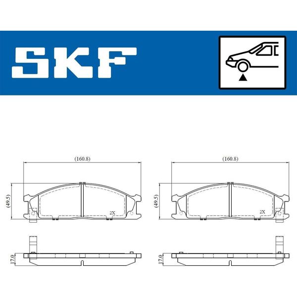 Set Pastiglie Freno Anteriori Skf Pastiglie Freno Per Nissan Pick Up (D21) Vkbp 80906 A-image