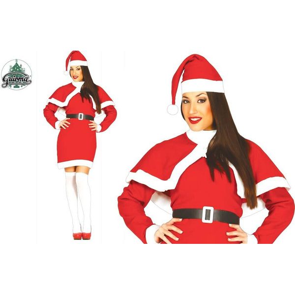 Costume Da Adulto Signora Babbo Natale Taglia 40/42 (L) - Natale-image