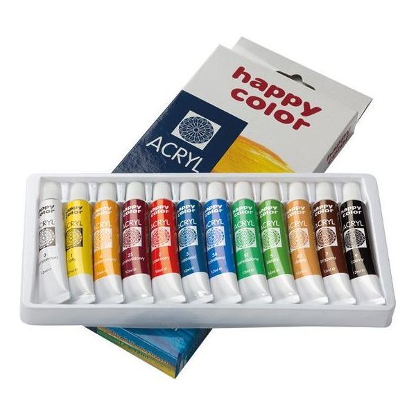 Colori Acrilici 12 Colori X 12 Ml Happy Color-image