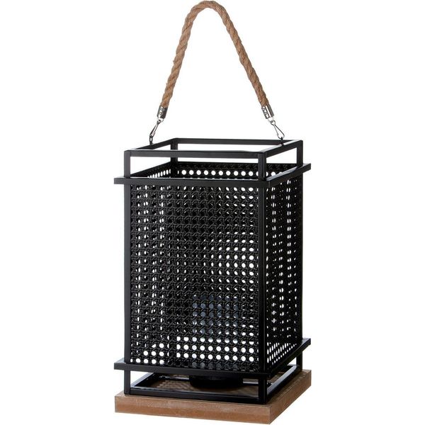 Casablanca Windlicht, Rechteckig, "Metall Geflecht"", Metall, Schwarz, , L. 23 Cm, B. 23 Cm, H. 40 Cm 69705"-image