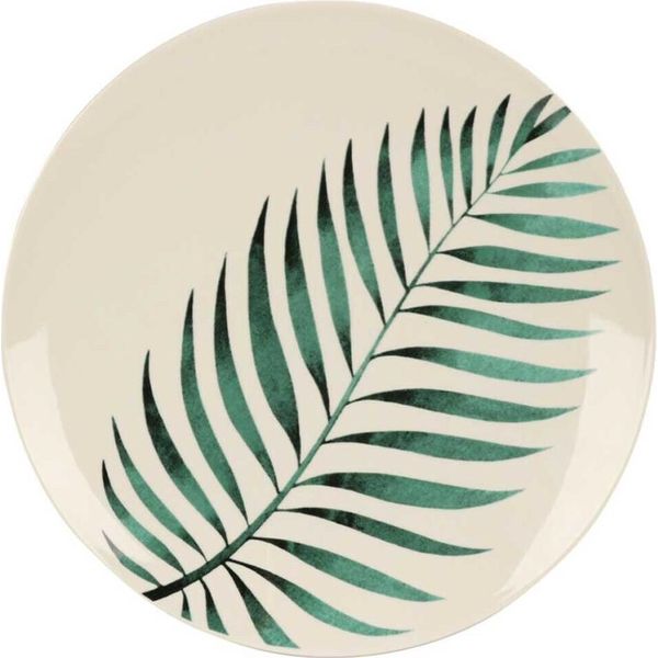 Piatto Siaki Collection Leaf Green In Porcellana Bianca 27X27X2,5 Cm-image