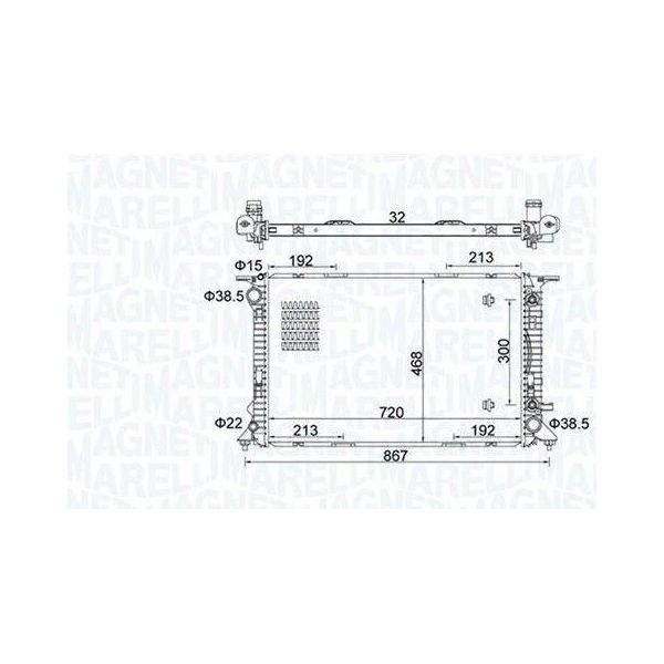 Magneti Marelli 350213161800 - Oe 8K0121251H Radiatore, Raffreddamento Motore Per Q5 (8R), A7 (4G), A6 (4G), A5 (8T), A5 (8F), A4 (8W), A4 (8K)-image