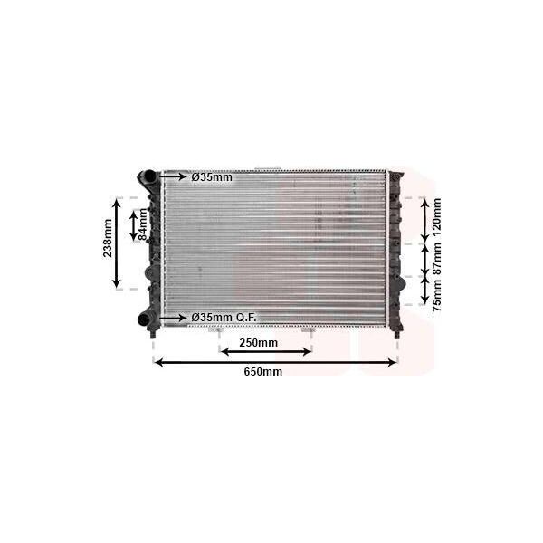 Van Wezel 01002029 - Oe 60651920 Radiatore, Raffreddamento Motore Per 156 (932)-image