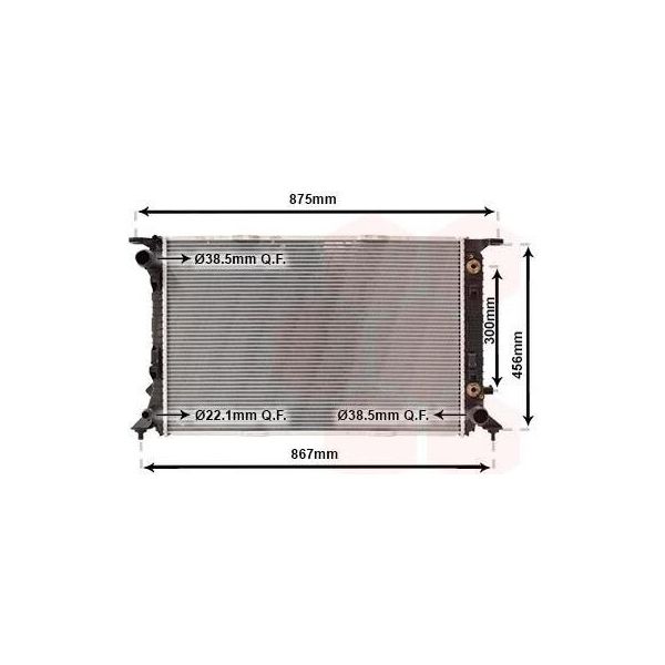 Van Wezel 03002291 - Oe 8K0121251AA Radiatore, Raffreddamento Motore Per Q5 (8R), A5 (8T), A5 (8F), A4 (8K), Macan (95B)-image