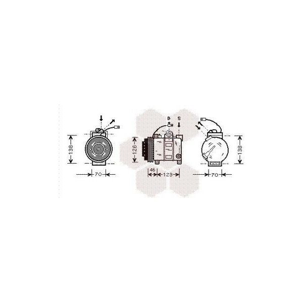 Van Wezel 0300K015 - Compressore Aria Condizionata Oe 4B0260805C Per A4 (8D), A6 (4B), Superb I (3U), Passat (3B)-image