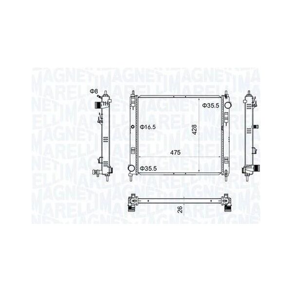 Magneti Marelli 350213205500 - Oe 21410 1FE0A Radiatore, Raffreddamento Motore Per Juke (F15)-image