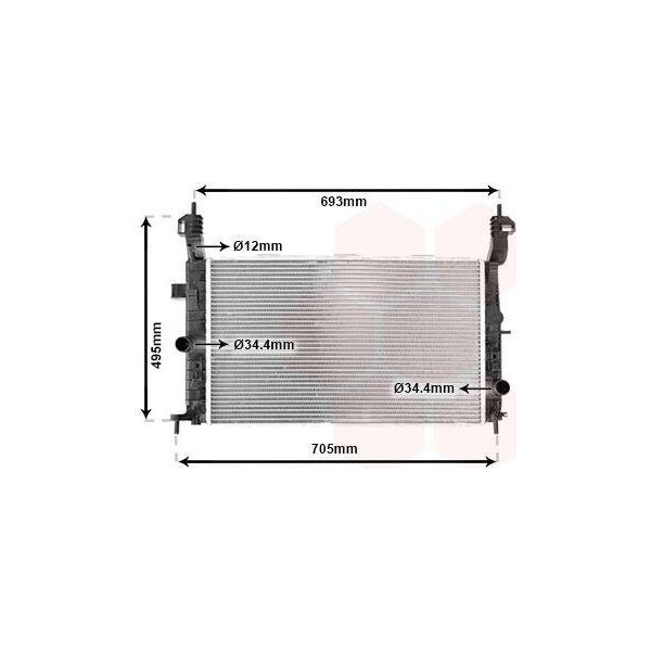 Van Wezel 37002348 - Oe 1300254 Radiatore, Raffreddamento Motore Per Meriva (X03)-image
