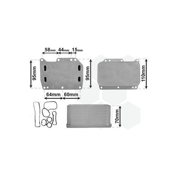 Van Wezel 43013704 Radiatore Dell'olio Motore Per Opel Movano B Furgone (X62) Movano B Bus (X62) Movano B Pianale / Telaio (X62) Per Renault Koleos-image