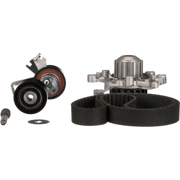 Pompa Acqua Gates KP15705XS + Kit Cinghia Dentata Oe 1628926180 Compatibile Con Proace, Traveller, Rifter, Partner, Expert, 508, 5008, 308, 301, 3008, 208, 2008, Zafira, Vivaro, Grandland, Crossland X, Corsa F, Combo, Transit, Tourneo, Puma, Kuga, Focus, Ecosport, Spacetourer, Jumpy, C4, C5, C3, C-Elysee, Berlingo-image