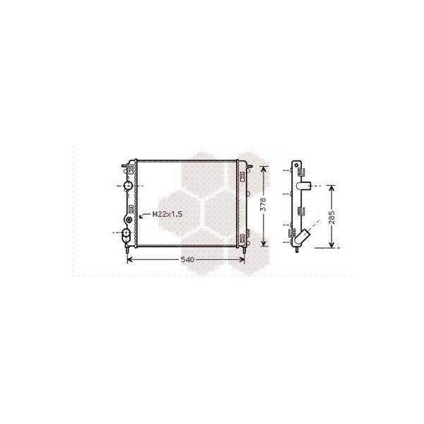 Van Wezel 43002302 Radiatore Radiatore Acqua Radiatore Motore Per Renault Clio Ii (BB0/1/2, CB0/1/2) Kangoo (KC0/1) Clio Ii Kasten (SB0/1/2) Thalia I (Lb)-image
