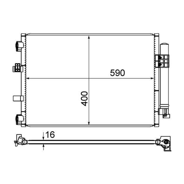 Mahle Ac 861 000S - Oe 1703509 Condensatore Aria Condizionata Con Essiccatore Per Grand C-Max, Focus Iii, C-Max-image