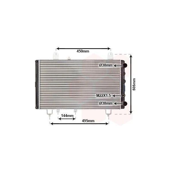 Van Wezel | Radiatore, Raffreddamento Motore (40002081) Adatto Per Fiat, Peugeot, CitroëN-image