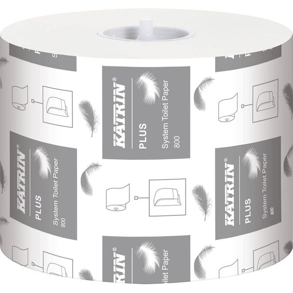 Katrin® 66940 Carta Igienica Plus System Toilet 800 - 2 Veli, Bianco, 36 Rotoli Da 800 Fogli Ciascuno-image