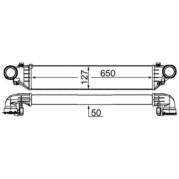 Mahle Ci 343 000S - Oe 203 500 00 00 Intercooler Per Classe C (S203), Classe C (W203), Classe C (CL203), Classe Clc (CL203), Clk (C209), Clk (A209), Slk (R171)-image