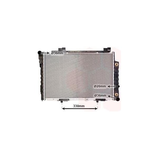 Van Wezel 30002174 - Oe 2025002203 Radiatore, Raffreddamento Motore Per Classe C (W202), Classe C (S202), Clk (C208), Clk (A208), Slk (R170)-image