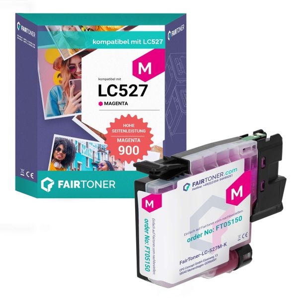 Kompatibel FüR Brother MFC-J 4350 Dw (LC-527M) Druckerpatrone Magenta-image