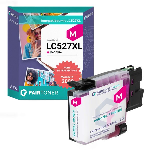 Kompatibel FüR Brother MFC-J 4350 Dw (LC-527XLM) Druckerpatrone Magenta-image