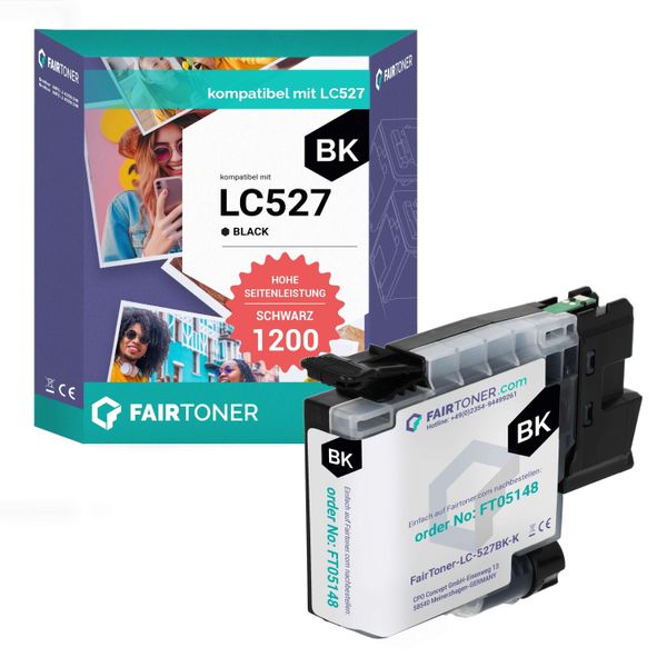 Kompatibel FüR Brother MFC-J 4550 Dw (LC-527BK) Druckerpatrone Schwarz-image