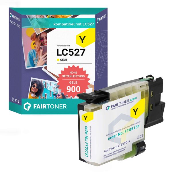 Kompatibel FüR Brother MFC-J 4350 Dw (LC-527Y) Druckerpatrone Gelb-image