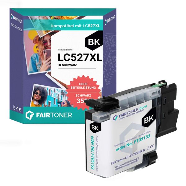 Kompatibel FüR Brother MFC-J 4350 Dw (LC-527XLBK) Druckerpatrone Schwarz-image