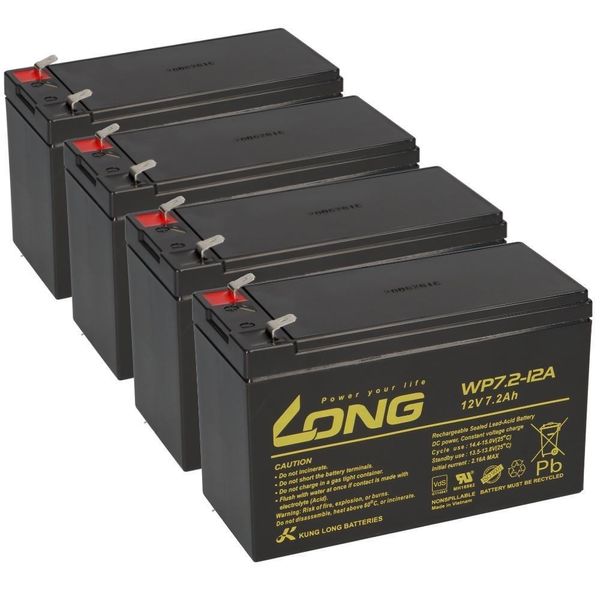 4X Batteria Kung Long Vds WP7,2-12A F2 12V 7,2 Ah Piombo Agm 6,3Mm Faston-image