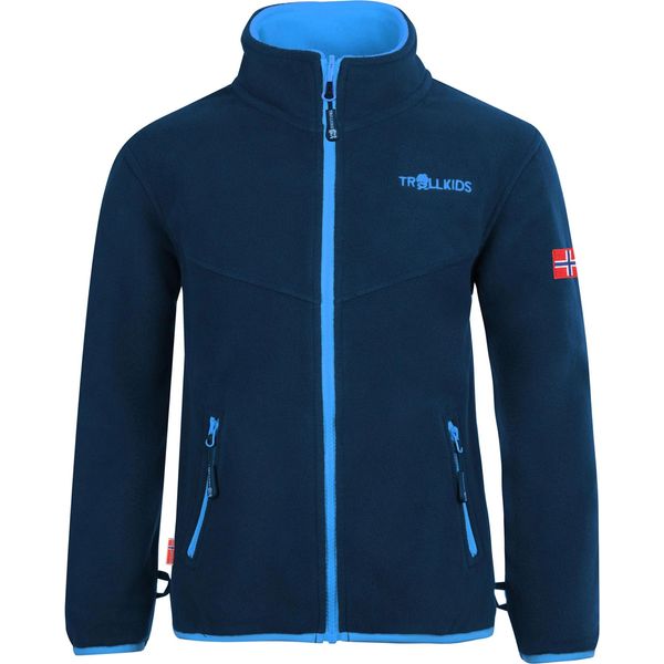 Trollkids Bambini Giacca Oppdal Xt Ragazzi Felpa In Pile Navy 414-110 Taglia 104-image