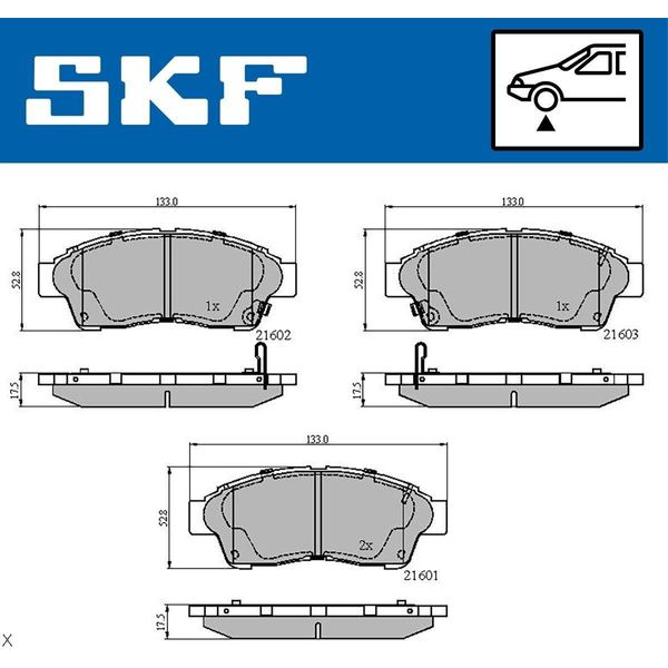 Set Pastiglie Freno Anteriori Skf Per Toyota Corolla Liftback (E11) Vkbp 80638 A-image