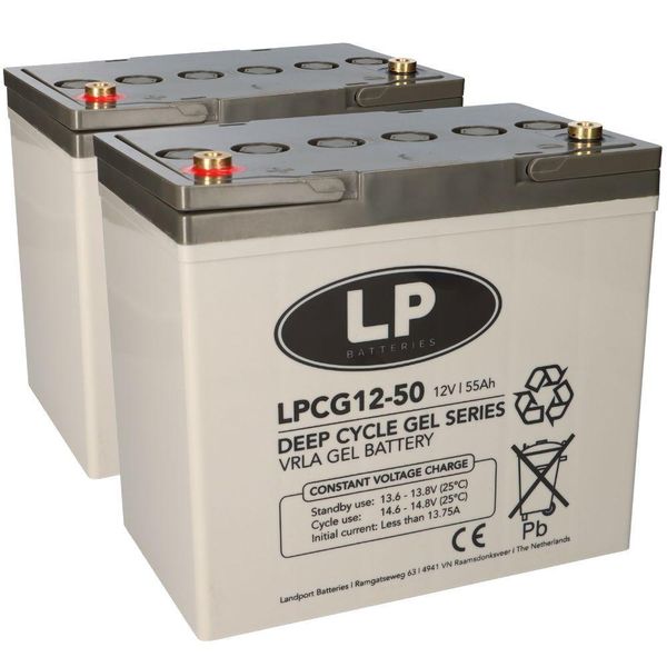 Batteria Al Piombo Gel 2X 12V 50Ah Compatibile Con Sedia A Rotelle E-Mobile Senior Mobile, Ecc.-image