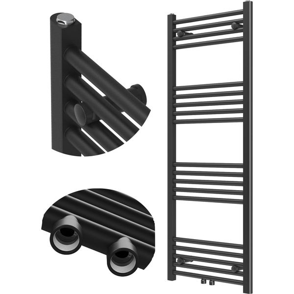 Granitan | Radiatore Da Bagno Raven - 130X50 Cm - Nero - Design Moderno - Funzionalità Ed Eleganza-image