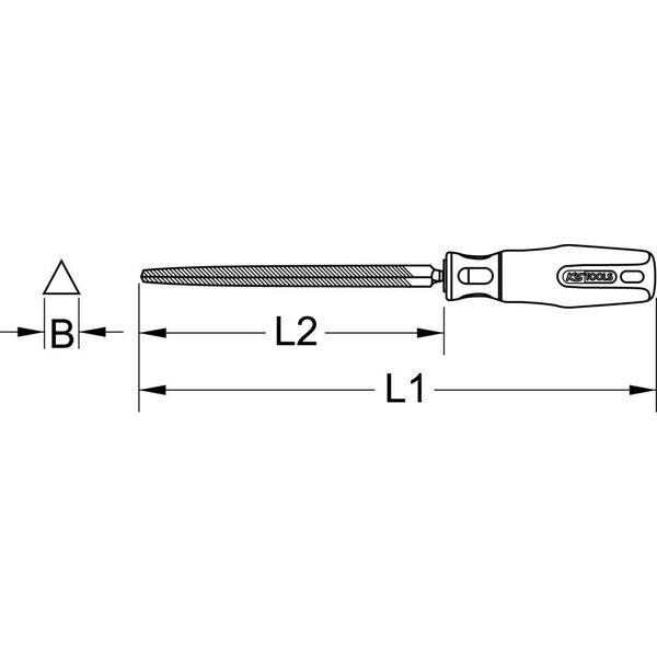 Ks Tools 1570414 Triangular File, Form C, 150Mm, Cut-Off 3 Length 230 Mm 1 Pc(S)-image