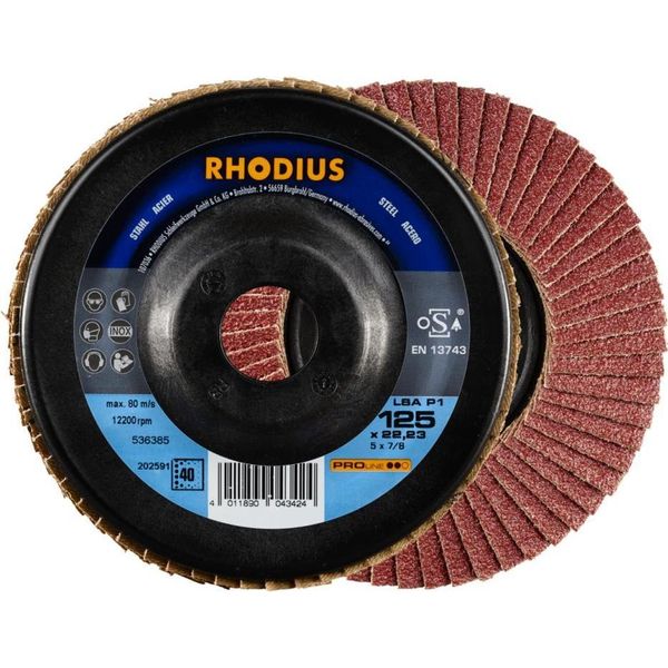 Dischi Lamellari Rhodius In Acciaio Lsa P1 125 X 22,23 Mm 10 Pezzi-image