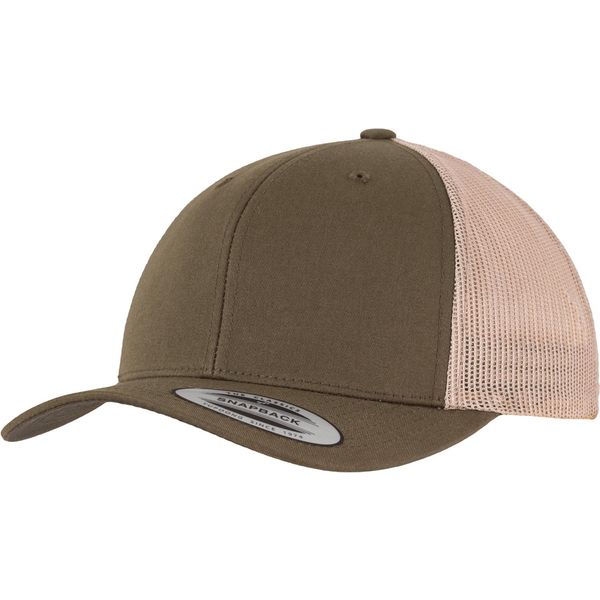 Flexfit 6606T | Cappello / Berretto / Cappello Retro Trucker 2-Tone - Colore: Mossgreen/Khaki - Taglia: Unica-image