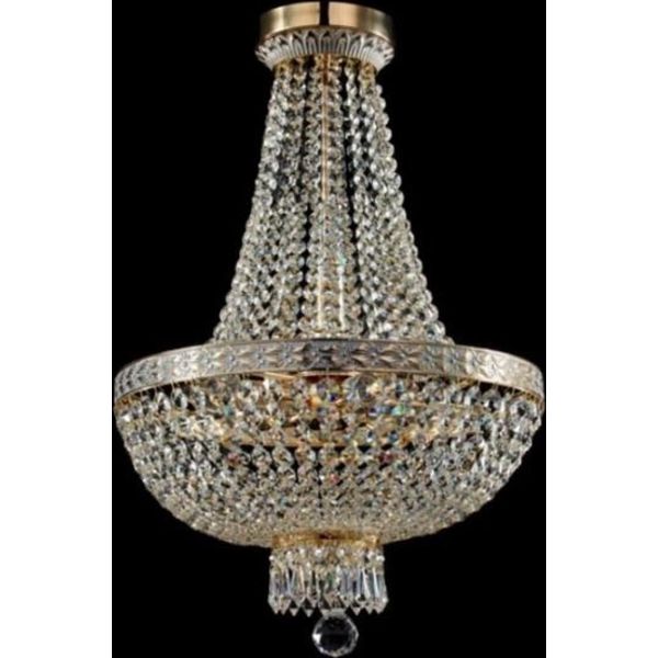 Casa Padrino Lampadario Da Soffitto In Cristallo Barocco Oro Bianco 40 X H 61 Cm Stile Antico - Lampadario D'arredo Lampadario Da Soffitto Lampada A Sospensione-image