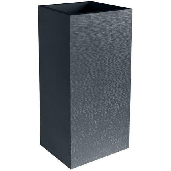 Vaso Per Piante Eda Graphit Grey Grigio Scuro Plastica Squadrata 39,5 X 39,5 X 80 Cm-image