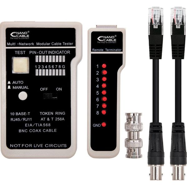 Tester RJ11/RJ12/RJ45, Coassiale Nanocable 10.31.0303-image