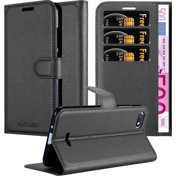 Cadorabo Custodia Per Xiaomi Redmi 6A Cover Protettiva In Nero Custodia Per Cellulare Cover Chiusura Magnetica-image